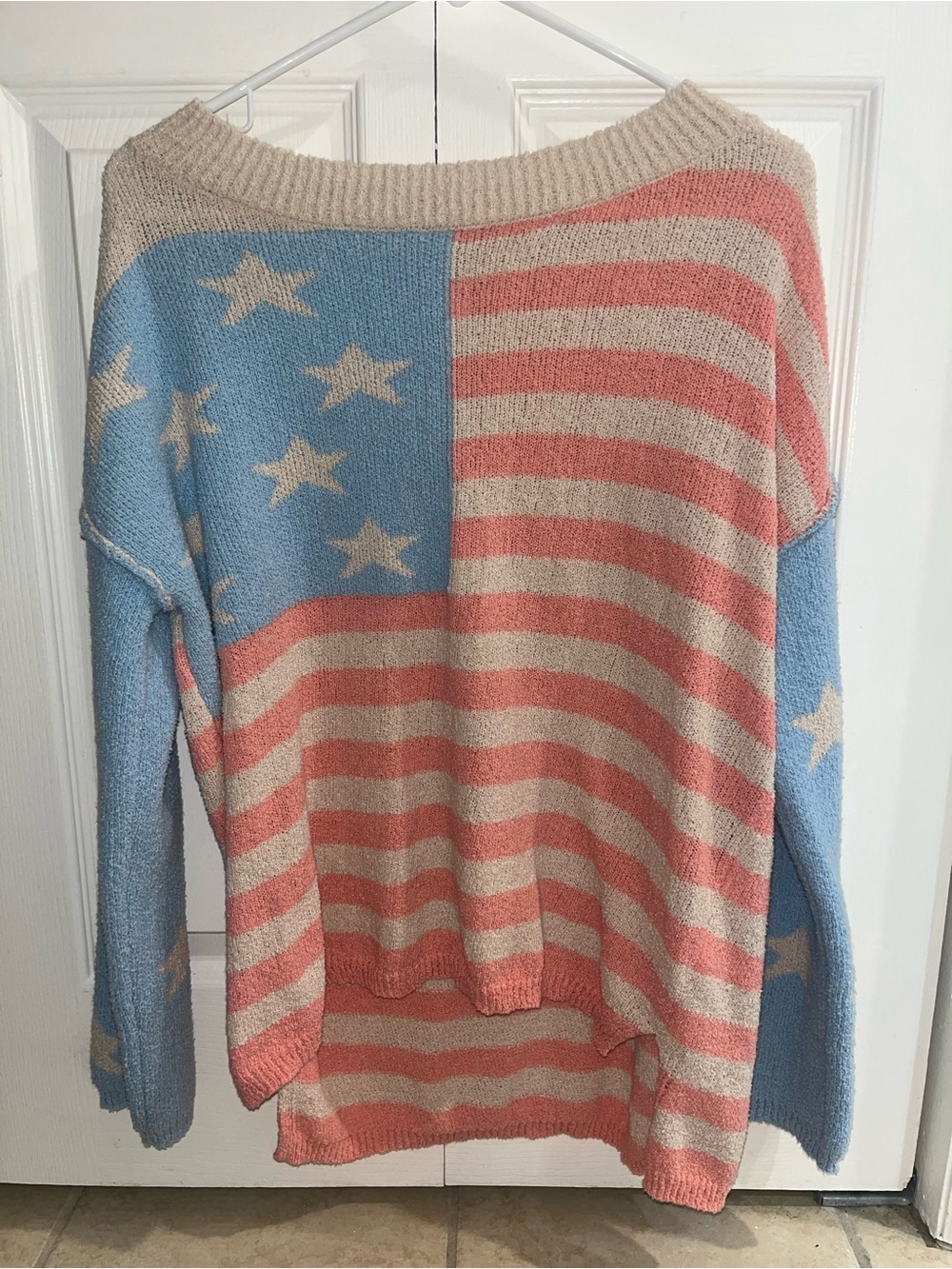 Flag Pattern Relaxed Knit Sweater